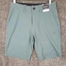 Hurley Hybrid Walk Shorts Mens 28 Green Explore Printed Trail Stretch Chino NWT