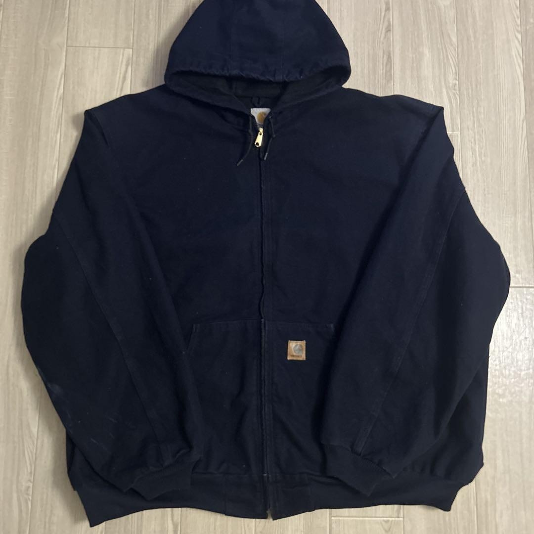 90S Carhartt Active Jacket Leather Patch Big Size Made In