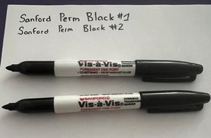 Rare Sanford Vis-A-Vis Permanent Marker BLACK Fine Point Autograph Pen
