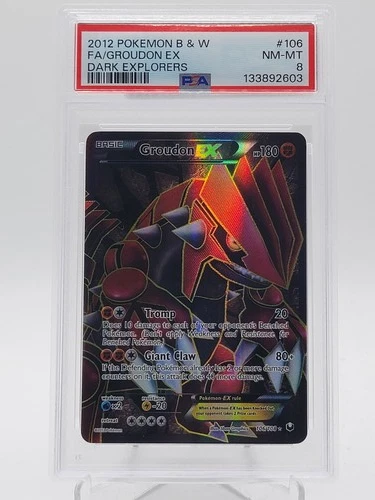 GROUDON EX 2012 POKEMON B&W DARK EXPLORERS FULL ART #106 PSA 8 Q0895