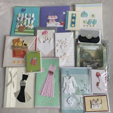 Vintage Greeting Cards Paper Magic Group 3D Blank Birthday Baby Love Lot of 15
