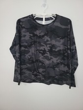 Avia Women 2XL XXL (20) Black Camo Long Sleeve Loose Fit Shirt XXL63