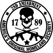 Second Amendment Round Homeland Security Vinyl Sticker Decal AR15 - Size Color