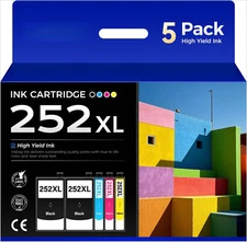 5P T252XL 252XL 252 XL Ink Cartridges For Epson WorkForce WF-3640 7710 7620 7720