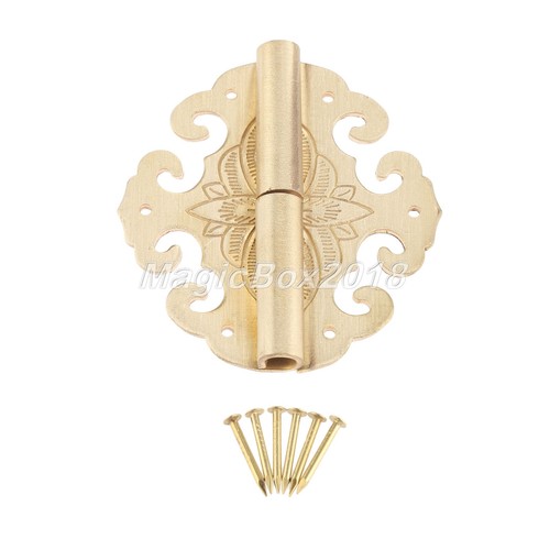 Fancy Brass Cabinet Cranked Flush Hinges Cupboard Door Closet Drawer Decorative - Picture 13 of 16
