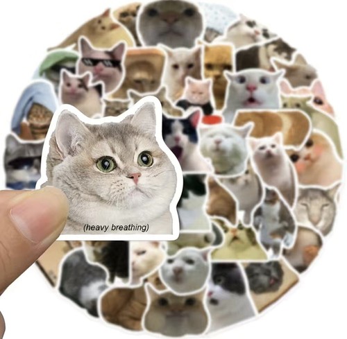 50Pcs Cute Cat Stickers Funny Good For Any Surface - Picture 2 of 3