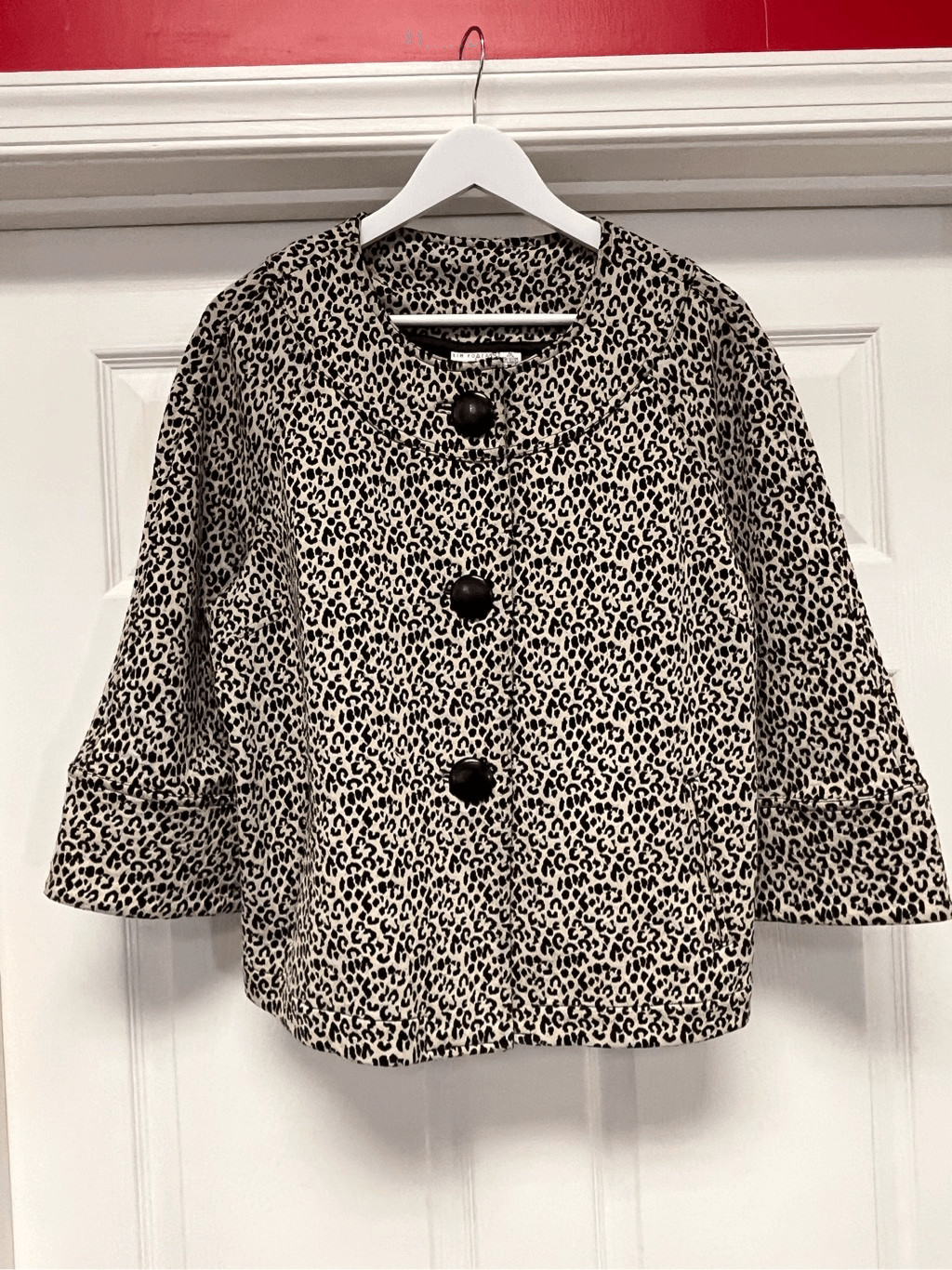 Kim Rogers Leopard Large Button Swing Jacket sz XL - image 1
