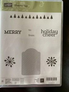 Snowflake Merry Up CHEERFUL TAGS Stamp Set holiday