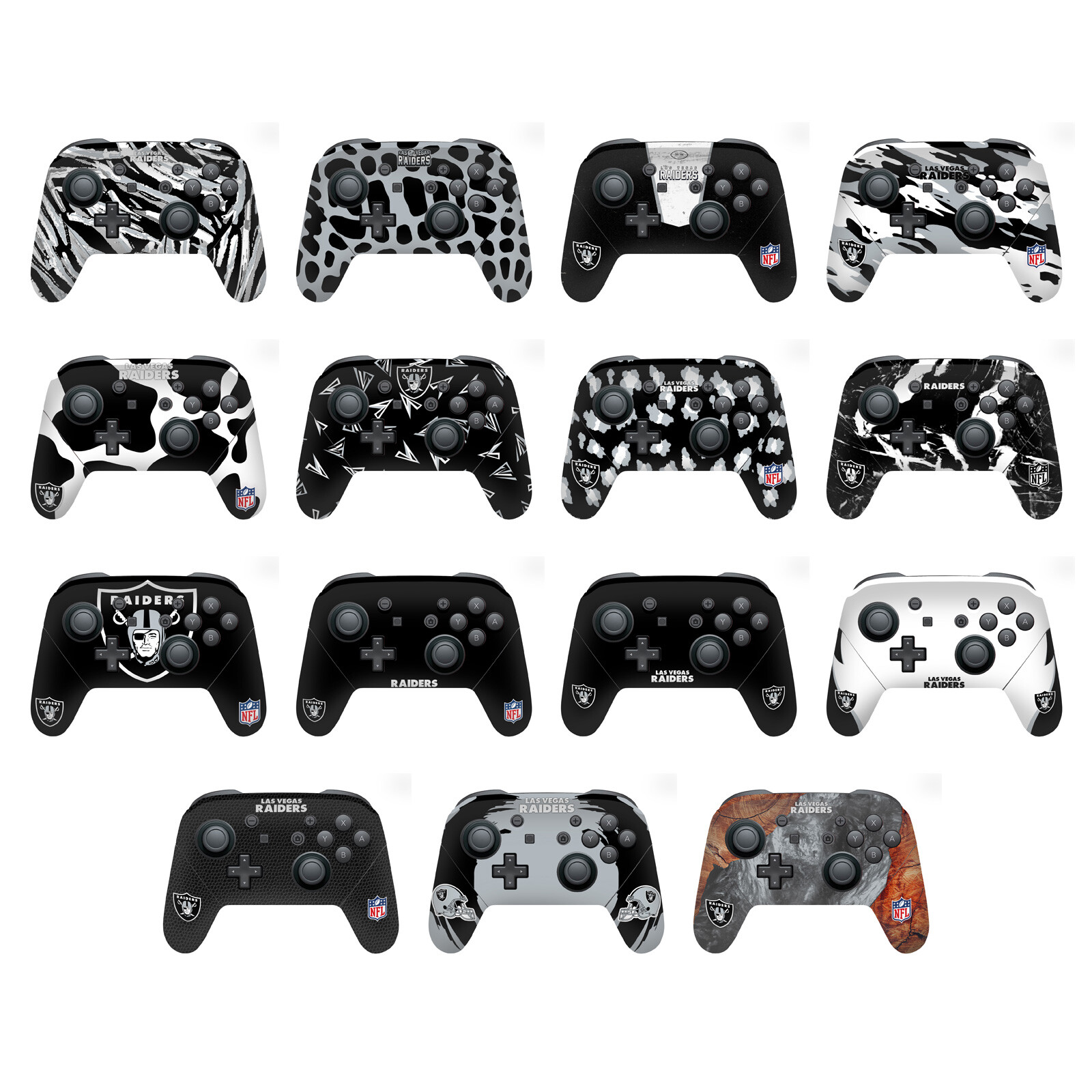OFFICIAL NFL LAS VEGAS RAIDERS VINYL SKIN FOR NINTENDO SWITCH PRO CONTROLLER