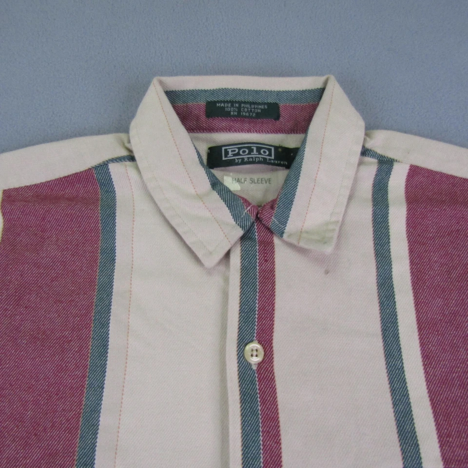 Polo Ralph Lauren de colección para niños grande rojo tostado verde manga 1/2 stock muerto niños Y2K Foto 2 de 4