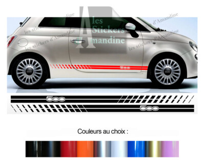 2 UNTERBODENSTREIFEN FÜR FIAT 500 SPORT DECO TÜR AUFKLEBER BD610-1