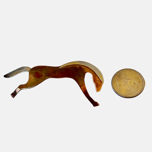 Copper Horse Brooch with Silvertone Signed Anha Artisan Hand Crafted - Bild 5 von 8