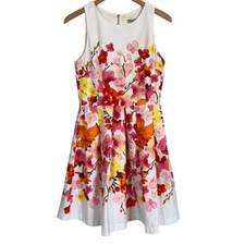 Eliza J Vibrant Floral Blossom Fit and Flare Dress 8