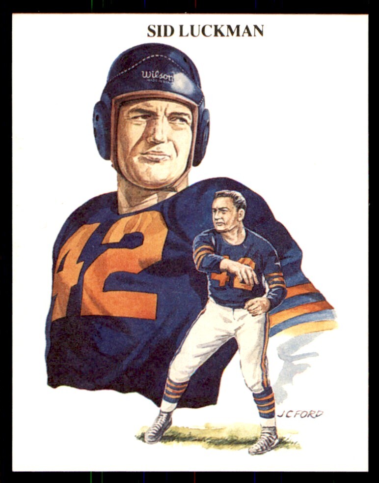 1989 ALL TIME GREAT QUARTERBACKS SID LUCKMAN CHICAGO BEARS #4E UK
