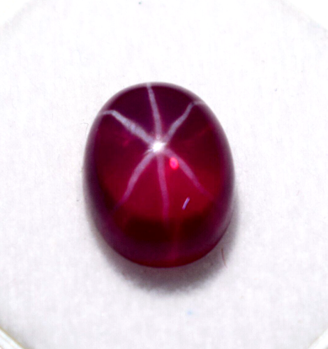 New! Certified Red Star Ruby10-12 Ct Approx. Ring Size Cabochon Loose Gemstone - Picture 6 of 7