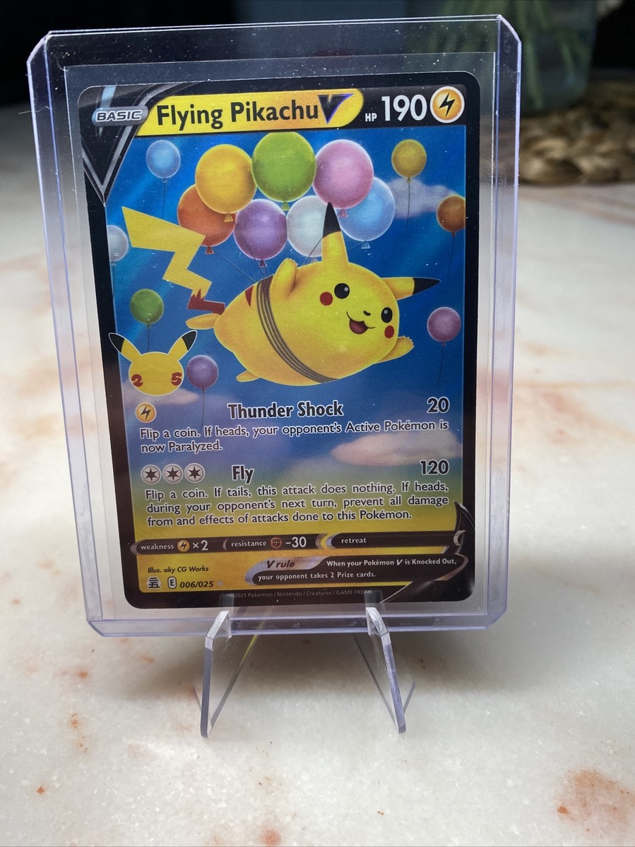 ピカチュウ ホロカード Celebrations 🥳 Flying Pikachu V # 006/025. Pokemon Celebrations Card. Holo
