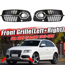 Pair Front Lower Bumper Fog Light Grille Grill Cover For Audi Q5 S-line 2013-17