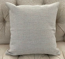 New 18"x18" Square Decorative Throw Pillow Cover with Insert,White Multi Stripes