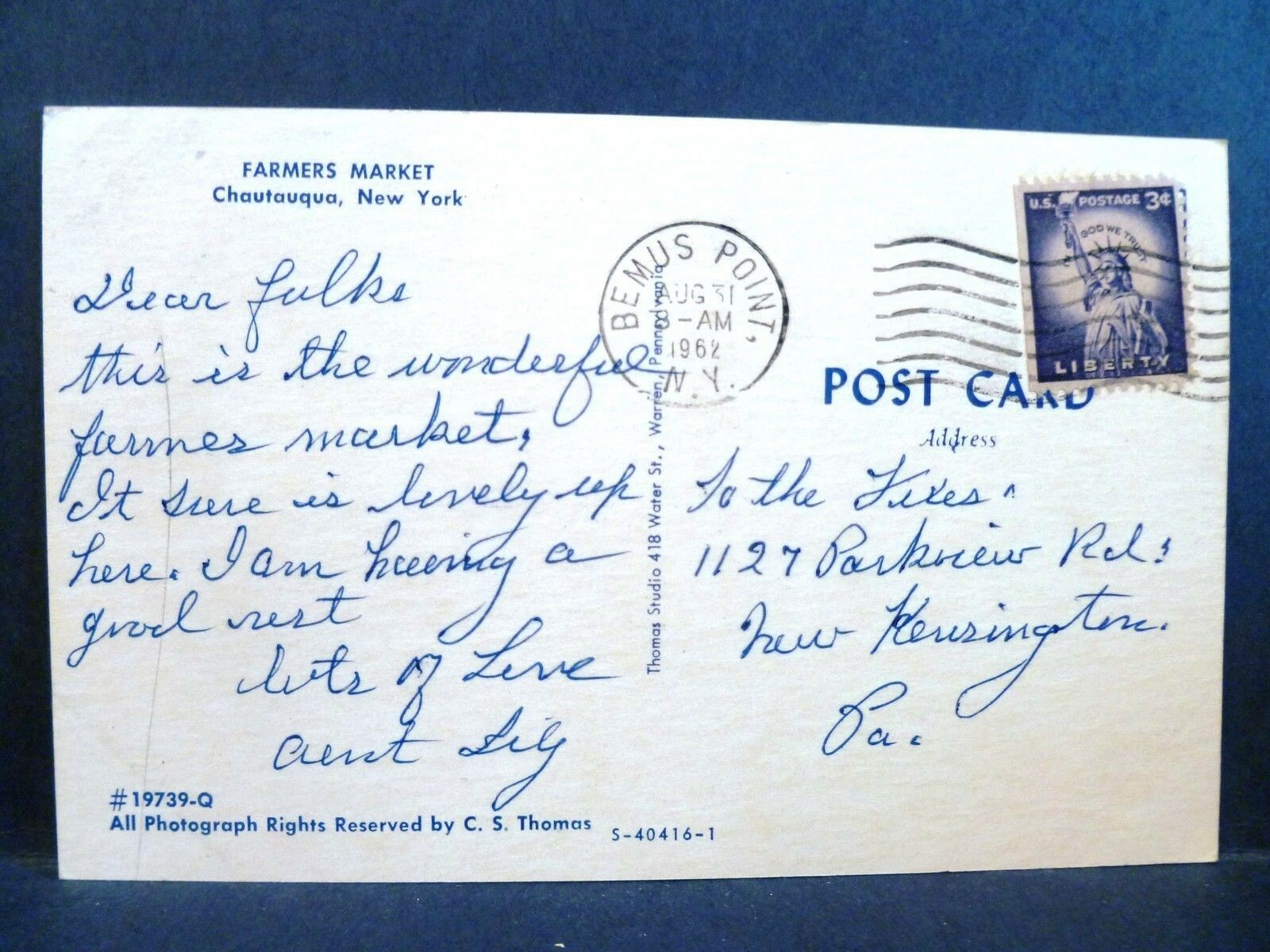 Postcard NY Chautauqua Farmers Market Old Cars eBay