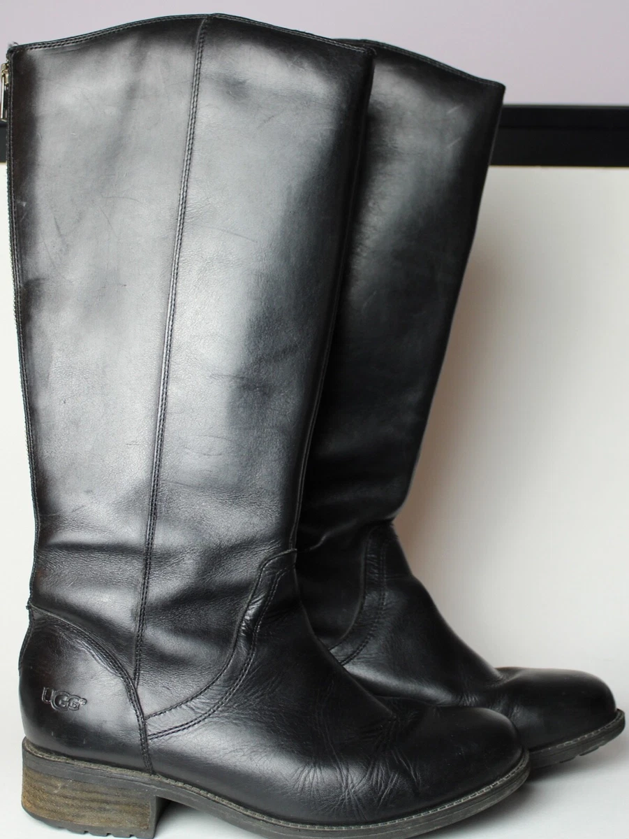 Ugg Australia Seldon Black Leather Knee High Boot