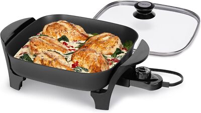 11-inch electric frying pan with glass lid