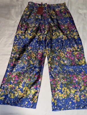 パンツ MAX MARA PRINTED SATIN OPEROSO PANT Max Mara Studios Operoso Silk Trouser Floral Pants Size 12