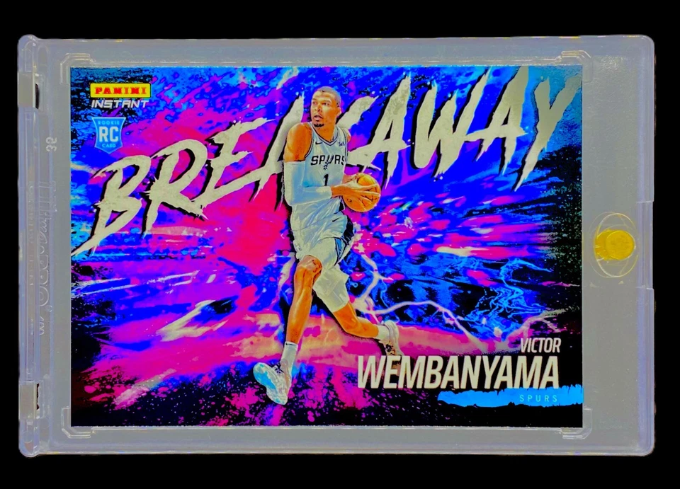 Inserto VICTOR WEMBANYAMA RARO COLOR BLAST ROOKIE SP /4085 púrpura azul - ESPUELAS Foto 4 de 4