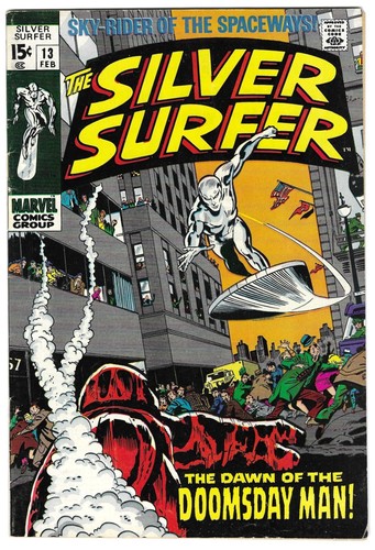 SILVER SURFER #13 Fine+ 6.5 KEY ISSUE 1st Doomsday Man Atomic Explosion Panel! - Picture 1 of 2