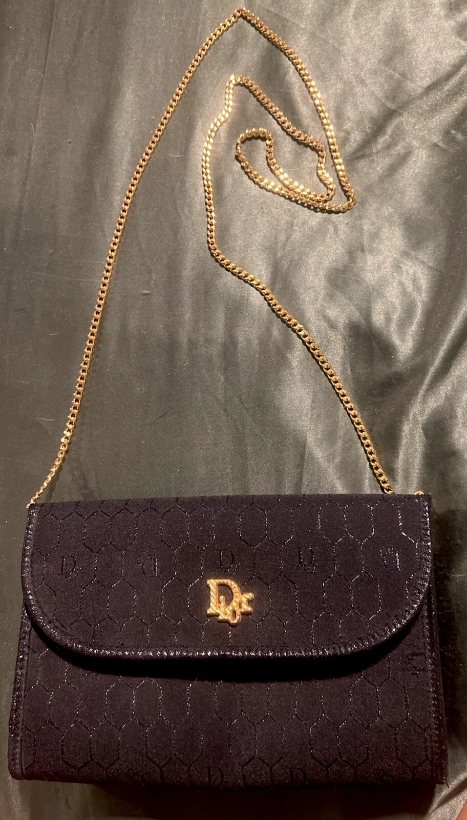 Sac bandoulière Dior logo quincaillerie chaîne nid d'abeille bandoulière vintage femme