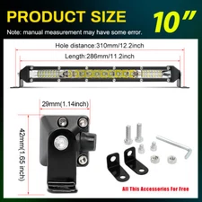 LED Light Bar Spot Flood Combo beam Driving Offroad ATV UTV SUV 4WD 10" 20" 30"
