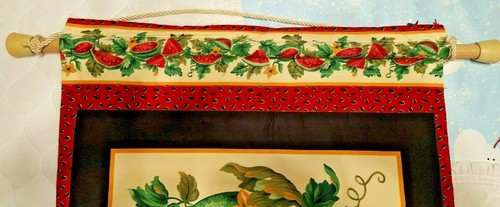 Handmade Banner~Watermelon Decoration~16-1/2"W x 20"H for 1-3/4" Rod-100% Cotton - Imagen 3 de 3