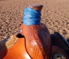 Patriot Ropes Blue 100% Virgin Rubber Premium Saddle Horn Dally Wraps, 12 Pack