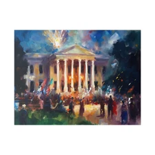 Matte Canvas, Stretched, 0.75" US Independence Day 