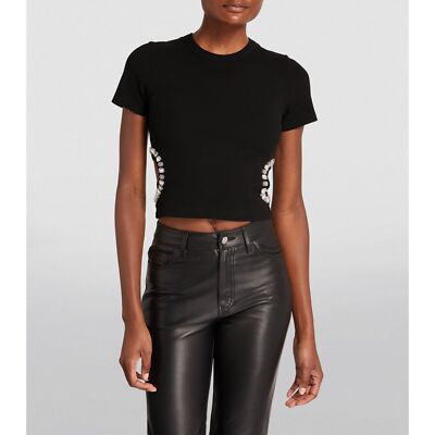 *人気* SANDRO ラインストーンクロップドTシャツ SANDRO Rhinestone-Embellished T-Shirt Size 1/ S | eBay