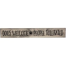 New Primitive Rustic DOGS WELCOME PEOPLE TOLERATED Humor Hanging Wood Sign