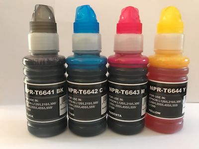 4x Eco Tank Nachfüllflasche  für Epson L120 L210 L300 L350 L355 L455 L555 L1300