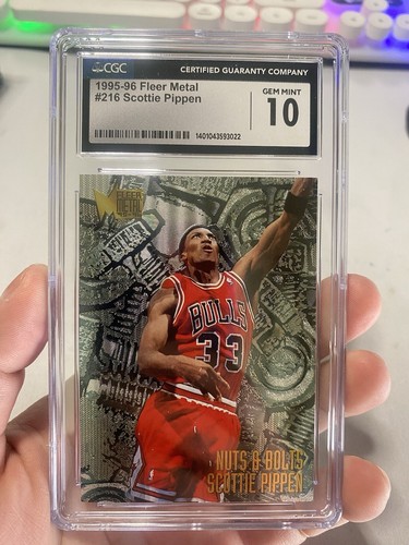 SCOTTIE PIPPEN 1995-96 Fleer Metal Nuts & Bolts #216 CGC 10 GEM MINT