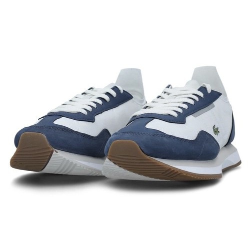 Zapatillas de deporte para hombre Lacoste “Match Break 0721 1G SMA” blanco roto/azul marino nuevas con etiquetas precio de venta sugerido por el fabricante 189 GBP - Imagen 4 de 17