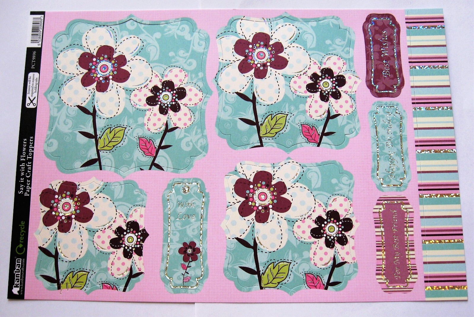 UPDATED Kanban Die Cut Foiled Card Toppers Part 2 99p Sale Postage