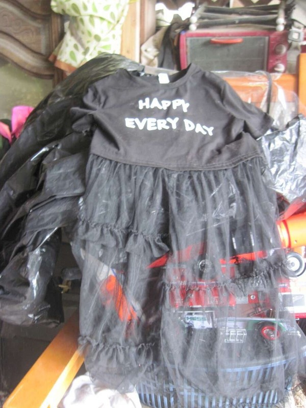 Black Shein 8Y Happy Every Day Solid Short Sleeve Top Tulle Skirt Dress Size 8