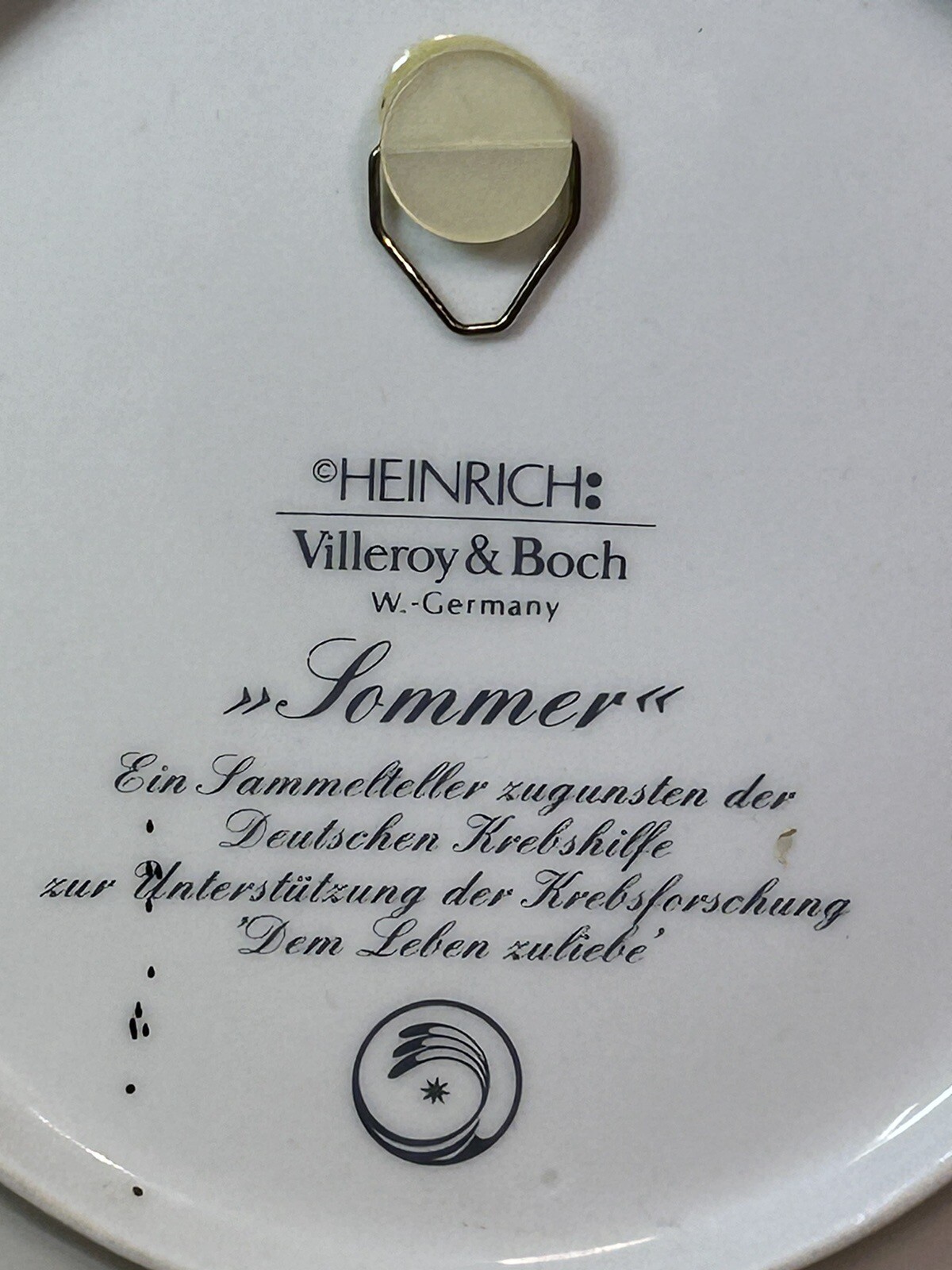 Assiette Villeroy & Boch Mettlach 4 Saisons 1827 - Collection Henri Mouxin, Rare, Occasion Parfait État