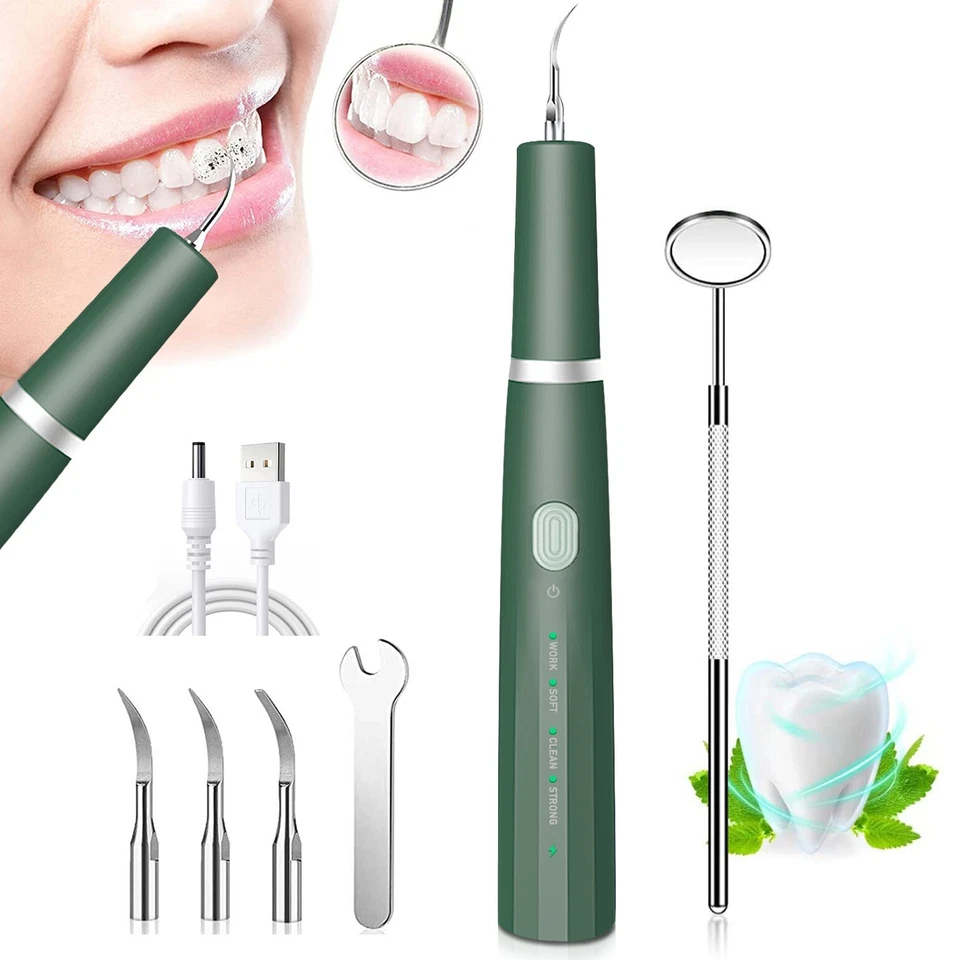Ultrasonic Tooth Cleaner Kit Dental Plaque Calculus Stain Remover Teeth Cleaning - Image 2 of 4