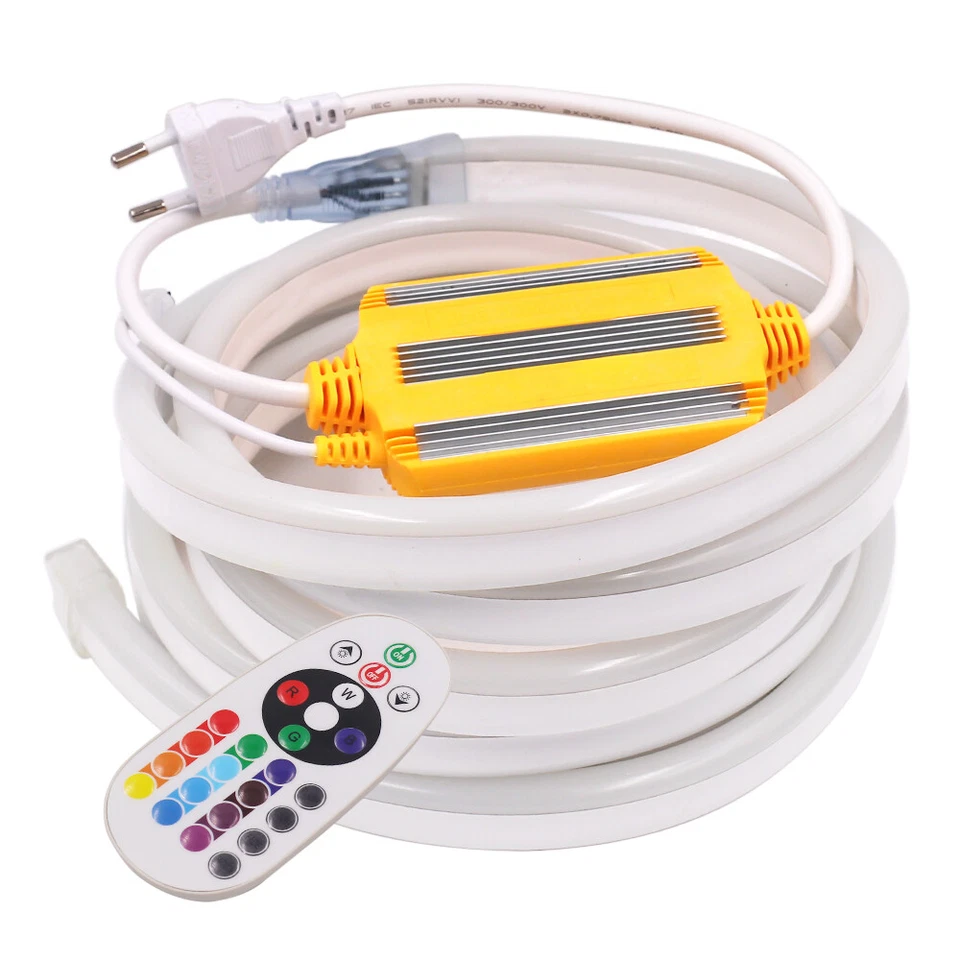 LED Strip 5050 RGB Neon Rope Light Waterproof 220V Flexible Outdoor Lighting New - Image 3 of 4