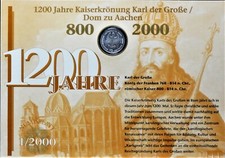 NUMISBLATT 10,- DM 2000 G SILBER-925 ‰ 1.200 J Kaiser Karl d Große st/unc neuw.