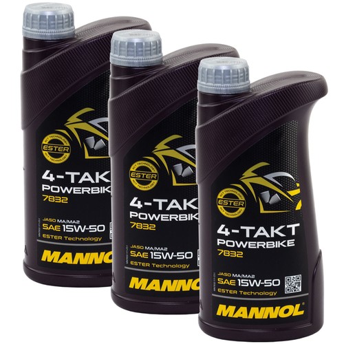 3x 1 Aceite de Motor Litros 15W-50 Mannol 4- Contacto Powerbike Api Sm - Imagen 4 de 6
