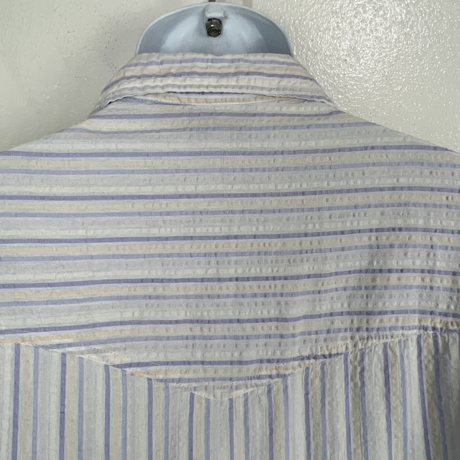 Moda Tech Button Down Shirt Men Large Purple Stri… - image 10