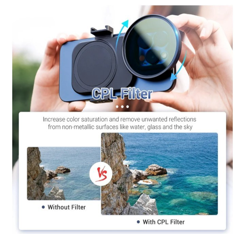 Magnetic Lens 67mm CPL Filter Adapter Kit w/Bag for iPhone 16 Pro 15 14 Max Plus - Photo 9 sur 13