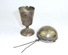 Silber Teesieb & Becher 19 Jh.
