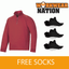 Rosso Maglioncino Lavoro Gratis Zip 2813½ Felpa Multitasche™ Calzini Snickers qwYIzE8