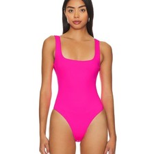 GOOD AMERICAN Scuba Modern Tank Bodysuit 6 3XL Fuschia Pink Square Neck NWT